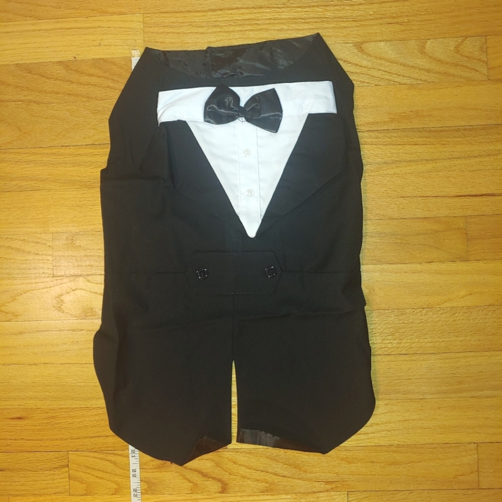 Dog X-LARGE 2 Piece Tuxedo Formal Outfit Black Tie Affair Wedding - Picture 3 of 10